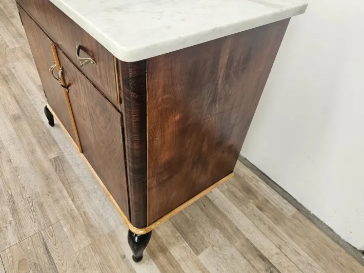 Pamono Art Deco Dressing Table in Mahogany Burl with White Marble Top, 1950 Discount