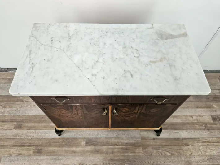 Pamono Art Deco Dressing Table in Mahogany Burl with White Marble Top, 1950 Discount