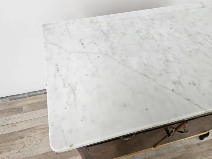 Pamono Art Deco Dressing Table in Mahogany Burl with White Marble Top, 1950 Discount