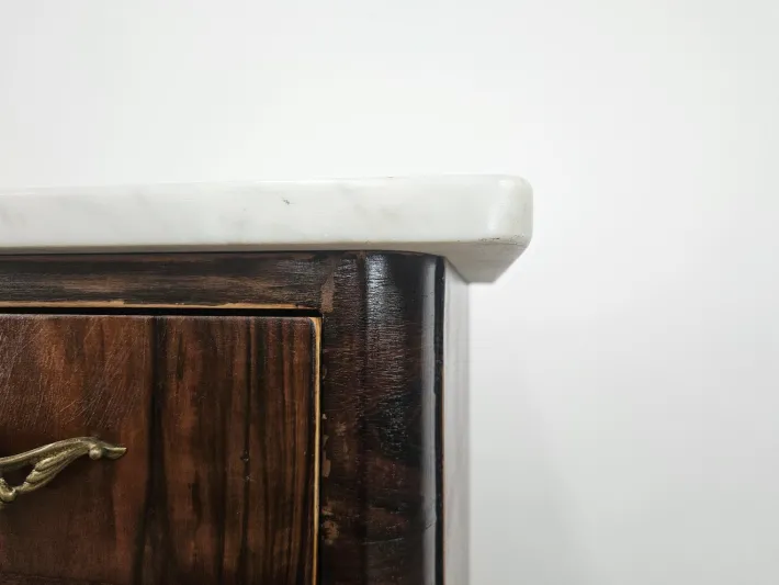 Pamono Art Deco Dressing Table in Mahogany Burl with White Marble Top, 1950 Discount