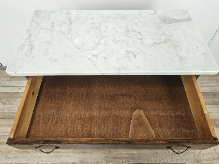 Pamono Art Deco Dressing Table in Mahogany Burl with White Marble Top, 1950 Discount