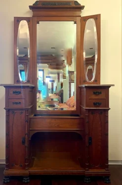 Pamono Art Deco Dressing Table with Mirror and Drawers, 1920s Discount