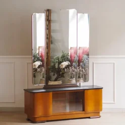 Pamono Art Deco Dressing Table with Mirror, 1940s