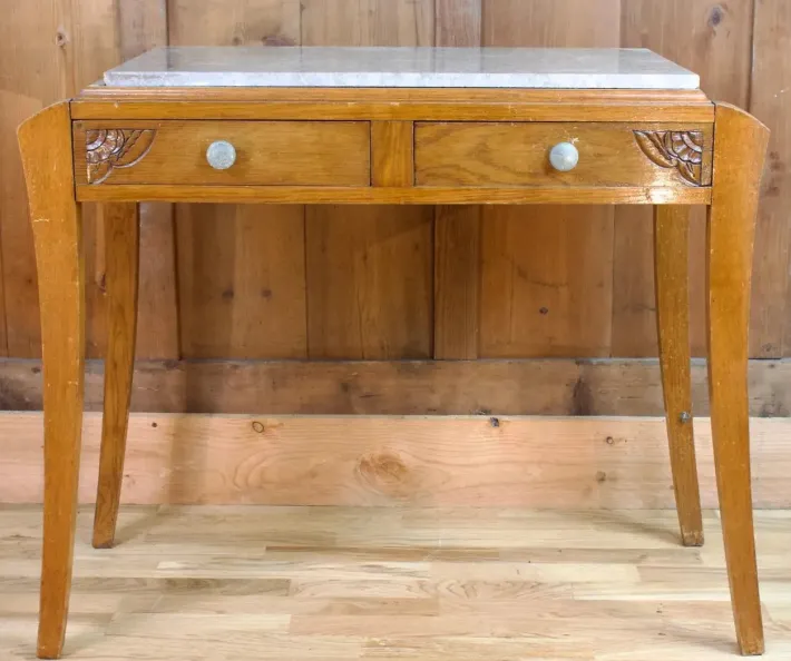 Pamono Art Deco Dressing Table with Marble Tray, 1940s Sale