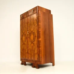 Pamono Art Deco Figured Walnut Compact Wardrobe, 1930s Online
