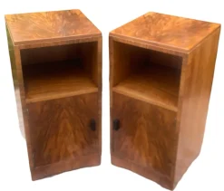 Pamono Art Deco Figured Walnut Nightstands, 1930s, Set of 2 Clearance