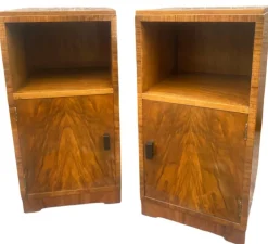 Pamono Art Deco Figured Walnut Nightstands, 1930s, Set of 2 Clearance