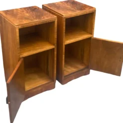 Pamono Art Deco Figured Walnut Nightstands, 1930s, Set of 2 Clearance