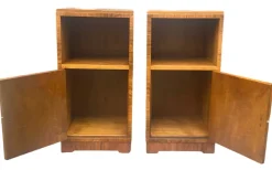 Pamono Art Deco Figured Walnut Nightstands, 1930s, Set of 2 Clearance