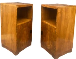 Pamono Art Deco Figured Walnut Nightstands, 1930s, Set of 2 Clearance