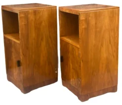 Pamono Art Deco Figured Walnut Nightstands, 1930s, Set of 2 Clearance