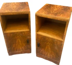 Pamono Art Deco Figured Walnut Nightstands, 1930s, Set of 2 Clearance