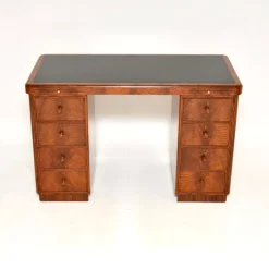 Pamono Art Deco Figured Walnut Pedestal Desk, 1930s Sale