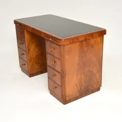 Pamono Art Deco Figured Walnut Pedestal Desk, 1930s Sale