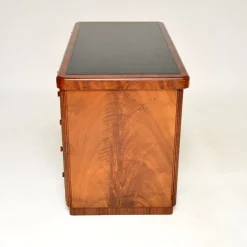 Pamono Art Deco Figured Walnut Pedestal Desk, 1930s Sale