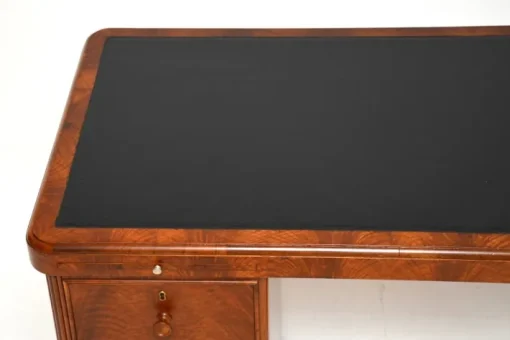 Pamono Art Deco Figured Walnut Pedestal Desk, 1930s Sale