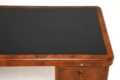 Pamono Art Deco Figured Walnut Pedestal Desk, 1930s Sale
