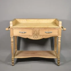 Pamono Art Deco French Bleached Oak Washstand, 1920s New