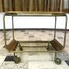 Pamono Art Deco French Brass and Glass Bar Cart Best