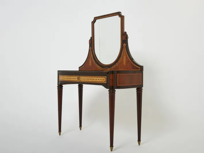 Pamono Art Deco French Marquetry Vanity attributed to Maurice Dufrene, 1920s Best