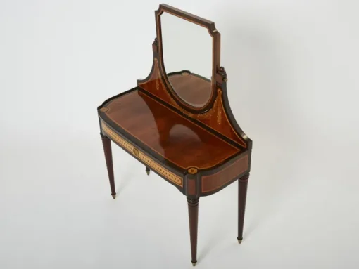 Pamono Art Deco French Marquetry Vanity attributed to Maurice Dufrene, 1920s Best