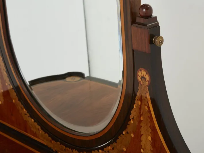Pamono Art Deco French Marquetry Vanity attributed to Maurice Dufrene, 1920s Best
