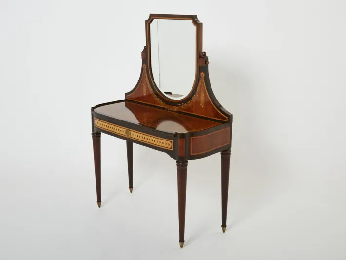 Pamono Art Deco French Marquetry Vanity attributed to Maurice Dufrene, 1920s Best