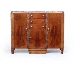 Pamono Art Deco French Walnut Sideboard with Marble Top, 1930s Best