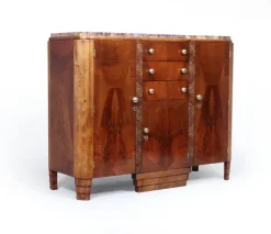 Pamono Art Deco French Walnut Sideboard with Marble Top, 1930s Best