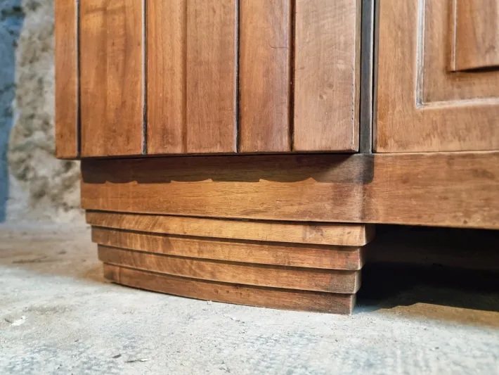 Pamono Art Deco French Walnut Sideboard with Marble Top, 1920s Best