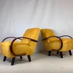Pamono Art Deco H-410 Chairs by Jindřich Halabala for Up Zavody, 1930s, Set of 2 Clearance