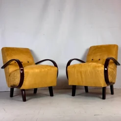 Pamono Art Deco H-410 Chairs by Jindřich Halabala for Up Zavody, 1930s, Set of 2 Clearance