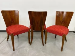 Pamono Art Deco H-214 Dining Chairs by Jindrich Halabala for Up Závody, 1950s, Set of 3