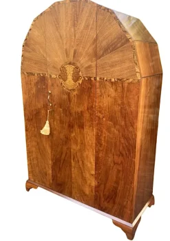 Pamono Art Deco Hexagonal Topped Walnut Wardrobe, 1930s Best