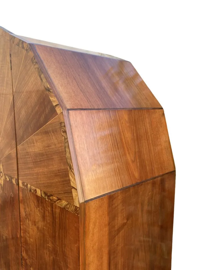 Pamono Art Deco Hexagonal Topped Walnut Wardrobe, 1930s Best