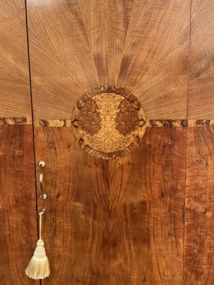 Pamono Art Deco Hexagonal Topped Walnut Wardrobe, 1930s Best