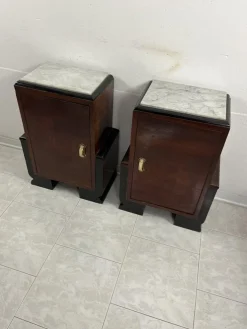 Pamono Art Deco Italian Bedside Tables with Marble Top, 1930s, Set of 2 Online