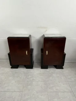 Pamono Art Deco Italian Bedside Tables with Marble Top, 1930s, Set of 2 Online