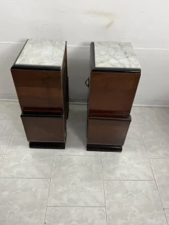 Pamono Art Deco Italian Bedside Tables with Marble Top, 1930s, Set of 2 Online