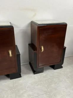 Pamono Art Deco Italian Bedside Tables with Marble Top, 1930s, Set of 2 Online