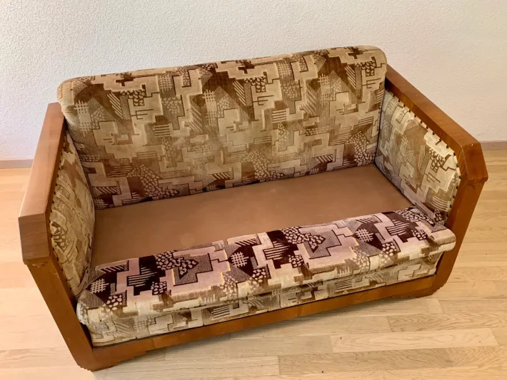 Pamono Art Deco Italian Sofa Set in the style of Fortunato Depero, 1920s, Set of 3 Clearance
