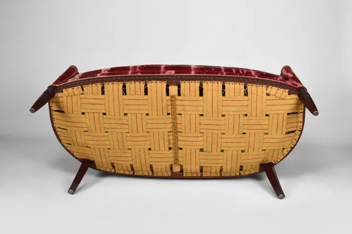 Pamono Art Deco Living Room Set in Pink Velvet attributed to Paul Follot, France, 1920s, Set of 5 Sale