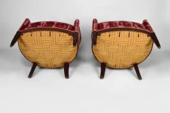 Pamono Art Deco Living Room Set in Pink Velvet attributed to Paul Follot, France, 1920s, Set of 5 Sale