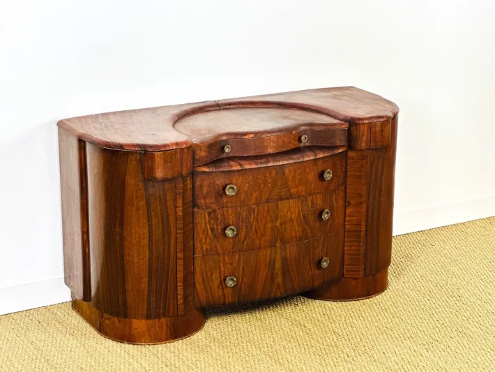 Pamono Art Deco Macassar Dressing Table by Shrager, England, 1930