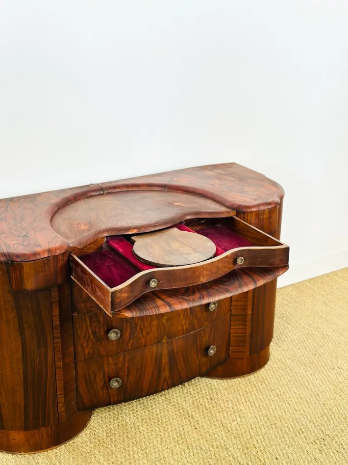 Pamono Art Deco Macassar Dressing Table by Shrager, England, 1930
