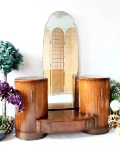 Pamono Art Deco Mirrored Bedroom Vanity Dressing Table by Shrager Brothers Masterpiece Furniture, London Clearance