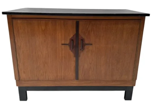 Pamono Art Deco Modern Sideboard with Black Lacquered Top, 1930s Hot