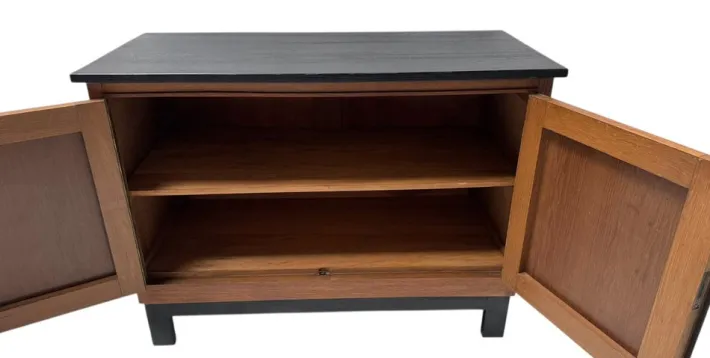 Pamono Art Deco Modern Sideboard with Black Lacquered Top, 1930s Hot