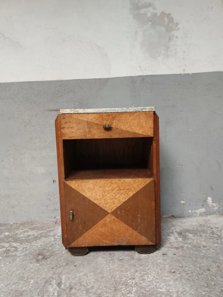 Pamono Art Deco Nightstand in Marble, 1950s Hot