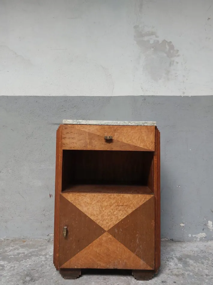 Pamono Art Deco Nightstand in Marble, 1950s Hot